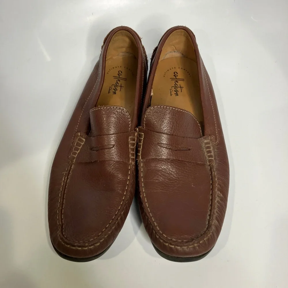 Collection by Clarks brown leather loafers driving‎ Mocs men's size 10.5 preppy